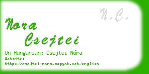 nora csejtei business card
